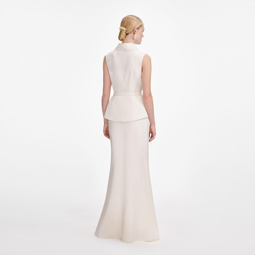 SP VIP PRICE Cream Linen Maxi Dress