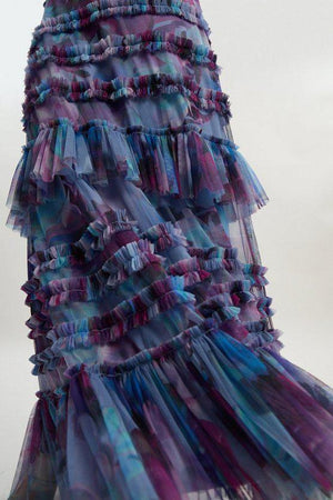 Karen Millen UK SALE Tulle Layered Halter Neck Maxi Dress
