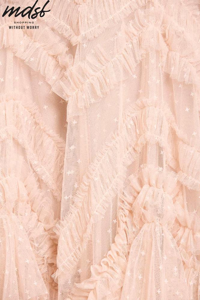 Needle & Thread PO and SALE Elia Long Sleeve Gown - beige