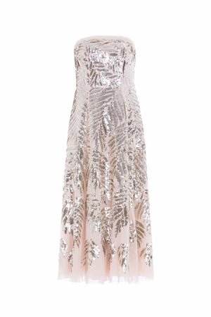 Needle & Thread CYBER SALE Feather Sequin Strapless Ballerina Dress