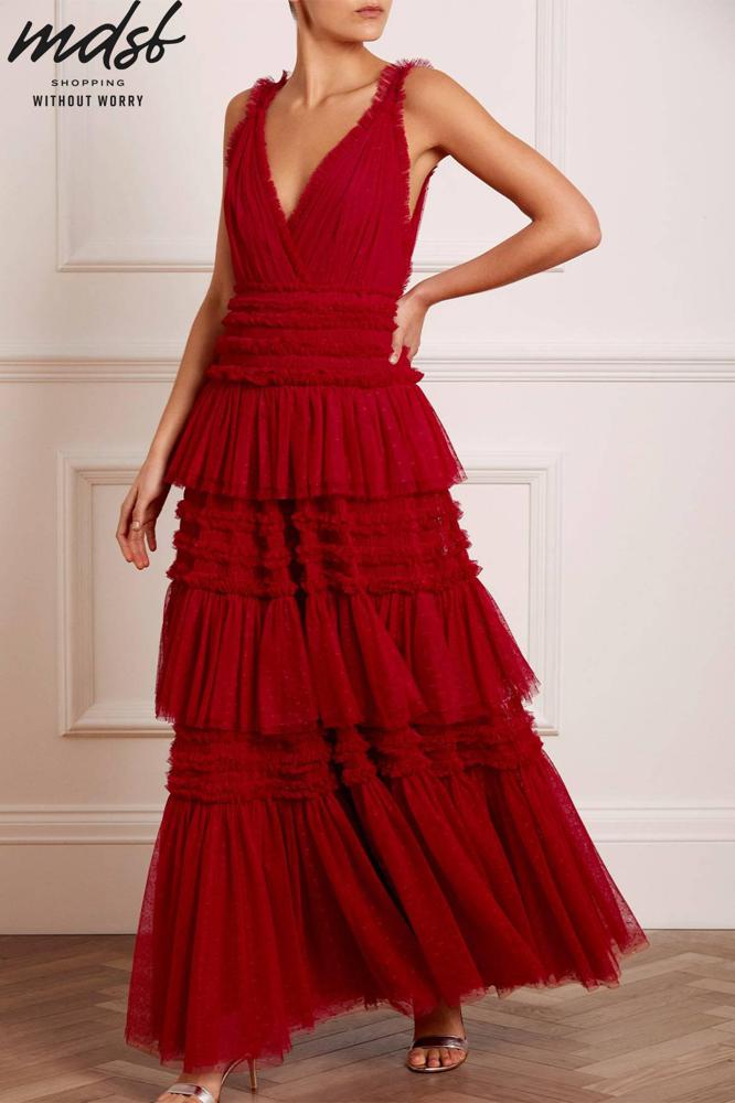 Needle & Thread CHRISTMAS SALE Candice Gown - red