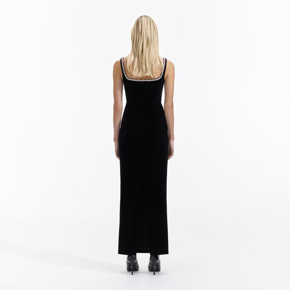 SELF PORTRAIT BLACK FRIDAY SALE Black Velvet Maxi Dress