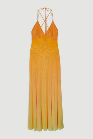 Karen Millen UK SALE Ombre Mesh Strappy Beach Dress