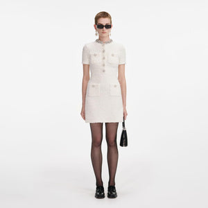 SP VIP PRICE Cream Textured Knit Mini Dress