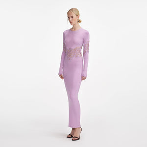 SP VIP PRICE Pink Viscose Knit Cut Out Maxi Dress