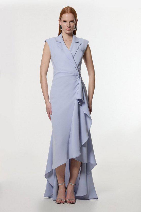 Karen Millen UK SALE Soft Tailored Drape Maxi Dress