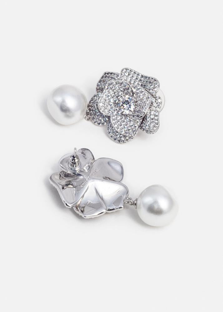 SP VIP PRICE Crystal Flower Pearl Earrings