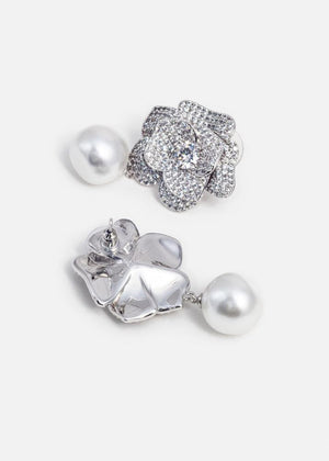 SP VIP PRICE Crystal Flower Pearl Earrings