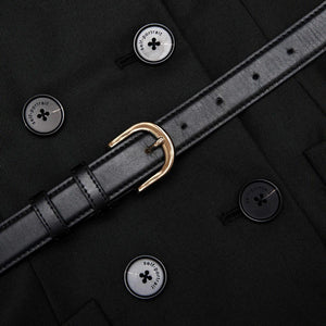 SP VIP PRICE Black Wool Crepe Mini Dress