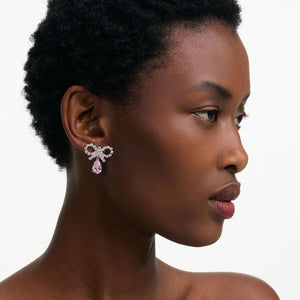 SP VIP PRICE Micro Bow Pink Droplet Earrings