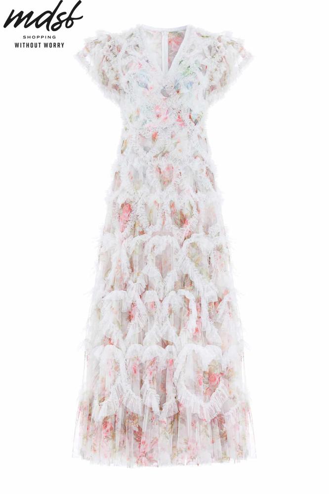 Needle & Thread SUMMER SALE Paradise Garden Amorette V-Neck Gown - multi