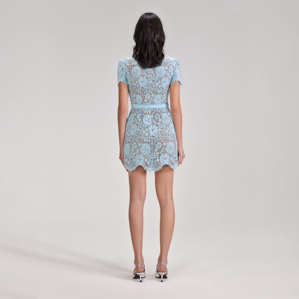 SELF PORTRAIT BLACK FRIDAY SALE Pale Blue Lace Mini Dress