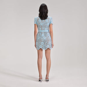 SELF PORTRAIT BLACK FRIDAY SALE Pale Blue Lace Mini Dress