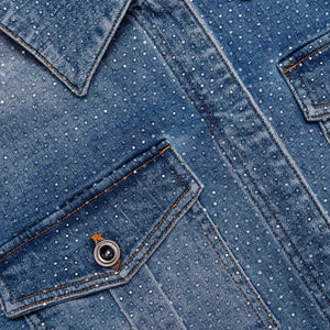 SP VIP PRICE Rhinestone Denim Playsuit