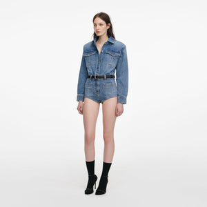 SP VIP PRICE Rhinestone Denim Playsuit