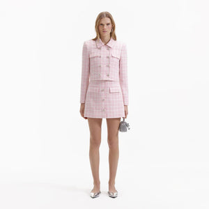 SELF PORTRAIT BLACK FRIDAY SALE Pink Boucle Collar Jacket