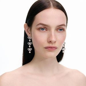 SP VIP PRICE Micro Bow Pearl Tiered Earrings