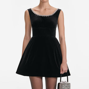 SP VIP PRICE Black Velvet Mini Dress