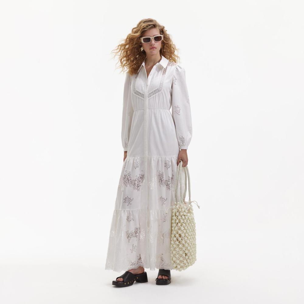 SELF PORTRAIT BLACK FRIDAY SALE White Cotton Maxi Dress