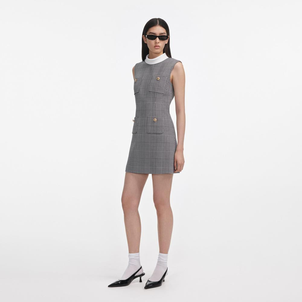 SP VIP PRICE Sleeveless Prince Of Wales Check Mini Dress