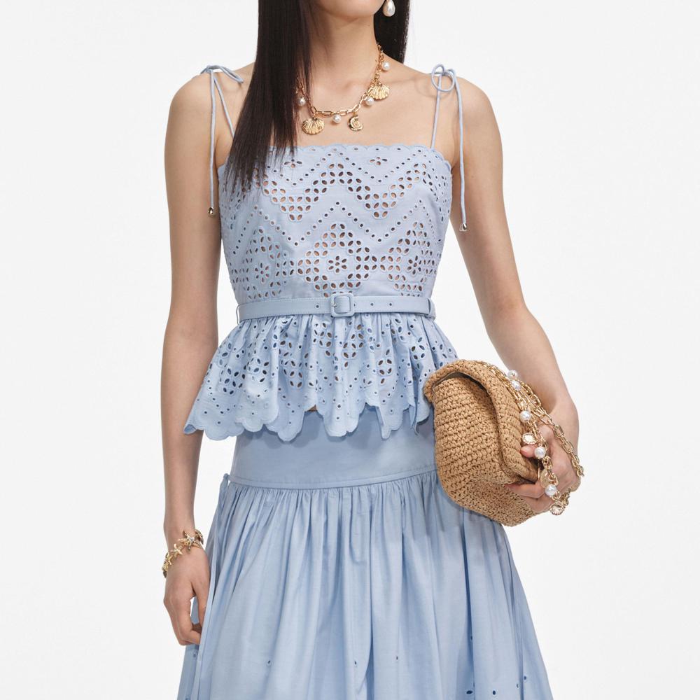 SP VIP PRICE Blue Cotton Broderie Top