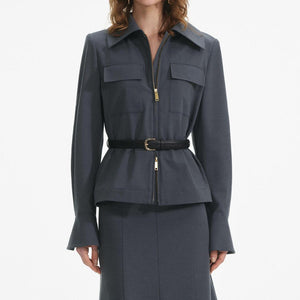 SP VIP PRICE Grey Twill Midi Dress