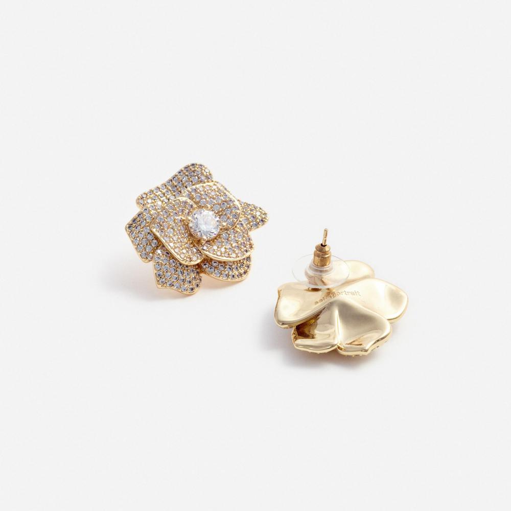 SP VIP PRICE Gold Crystal Flower Earrings