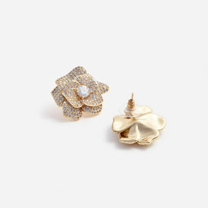 SP VIP PRICE Gold Crystal Flower Earrings
