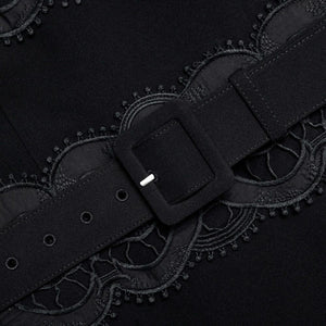 SP VIP PRICE Black Crepe Midi Dress