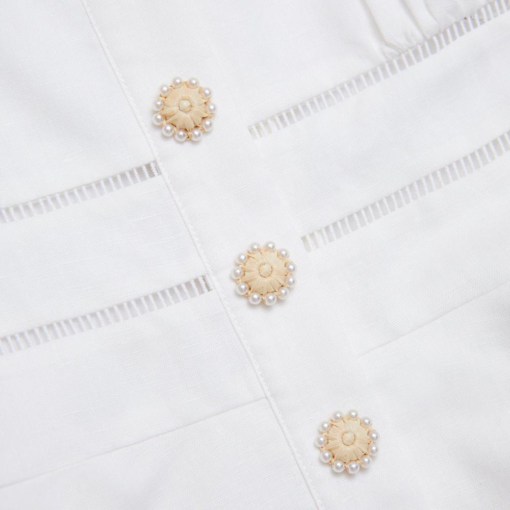 SP VIP PRICE White Linen Peplum Top