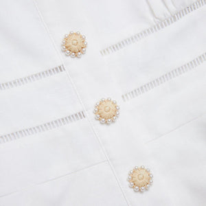 SP VIP PRICE White Linen Peplum Top