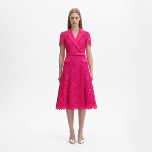 SELF PORTRAIT BLACK FRIDAY SALE Magenta Lace Midi Dress