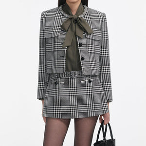 SP VIP PRICE Houndstooth Crystal Trim Jacket