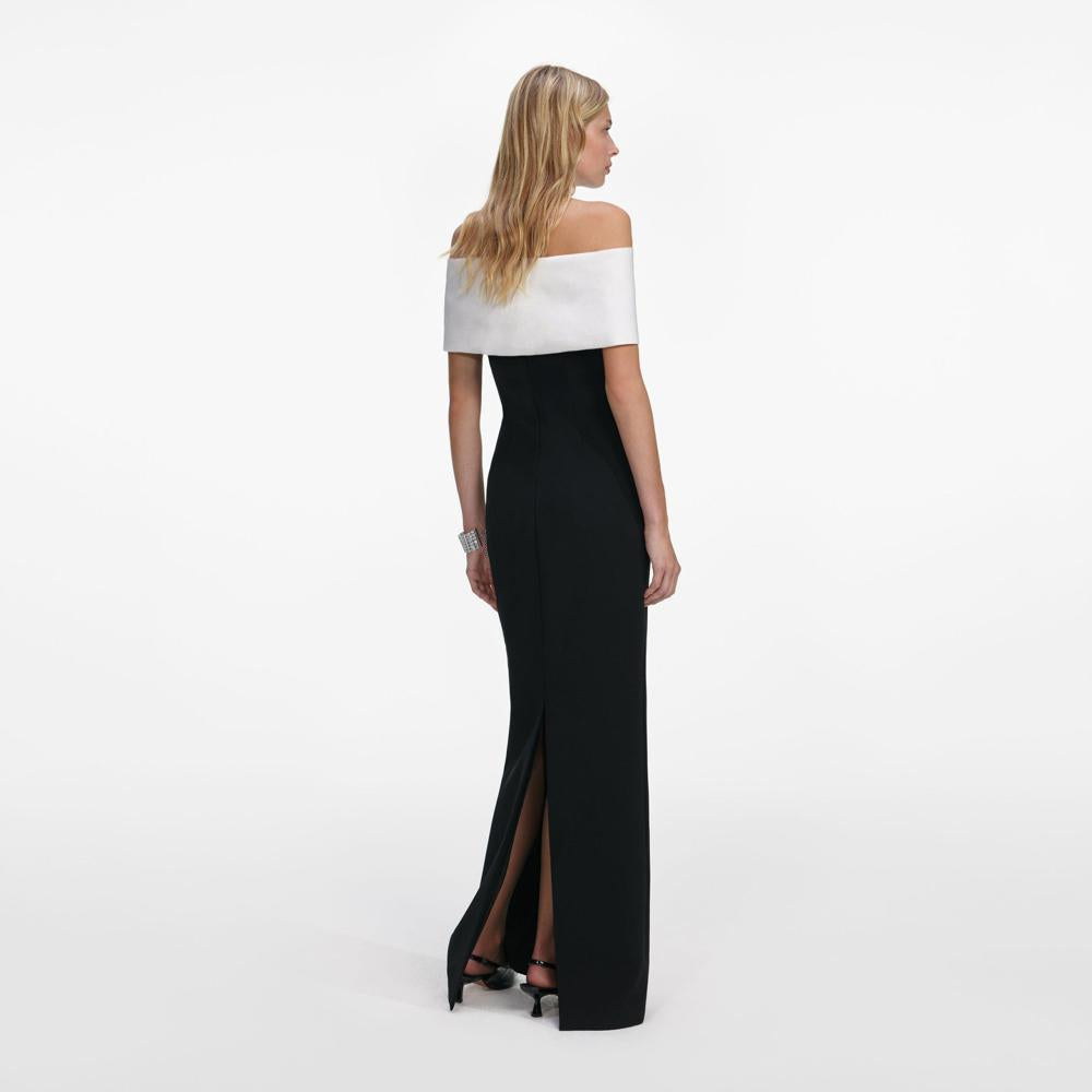 SP VIP PRICE Black Crepe Flower Maxi Dress