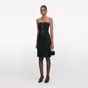 SP VIP PRICE Black Denim Bandeau Midi Dress