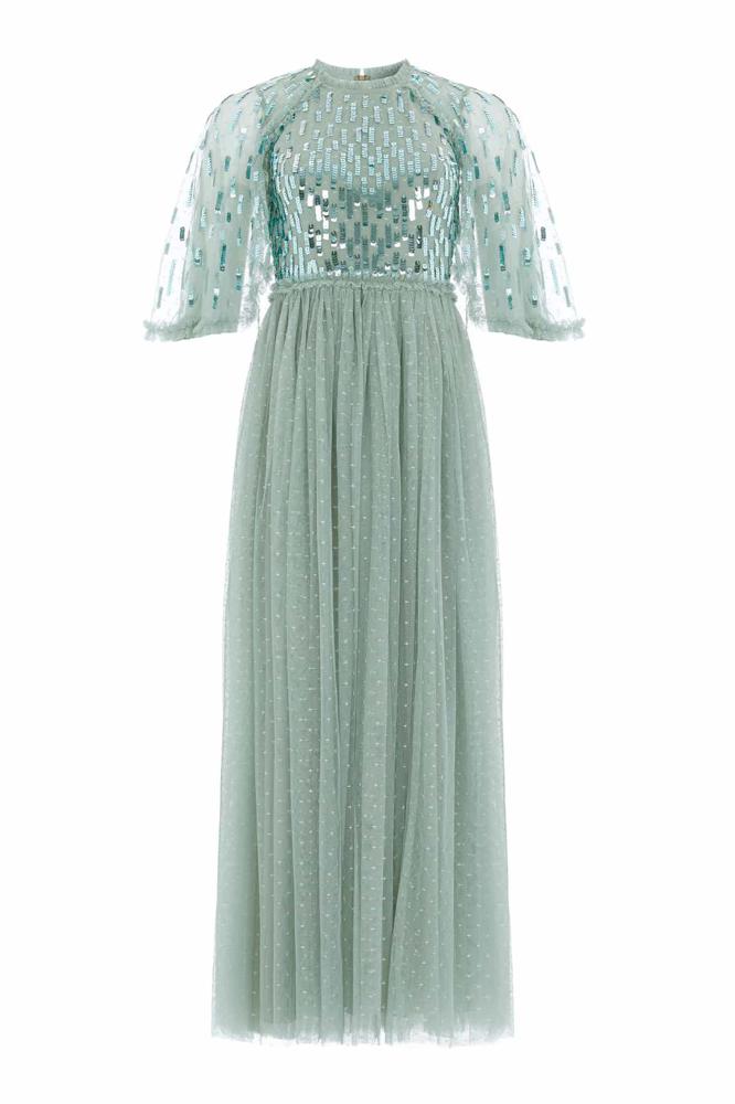 Needle & Thread CYBER SALE Sequin Dash Bodice Ankle Gown - green