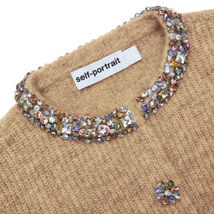SP VIP PRICE Brown Embellished Trim Cardigan