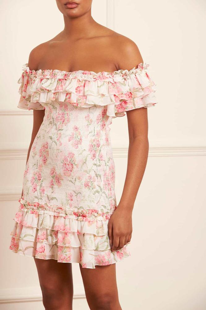 Needle & Thread SPRING/SUMMER Summer Posy Chiffon Smocked Micro Mini Dress - multi