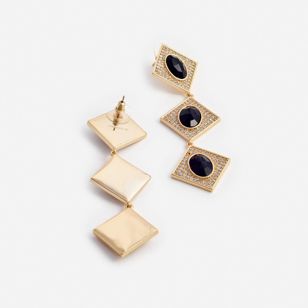SP VIP PRICE Gold Crystal Black Tiered Earrings