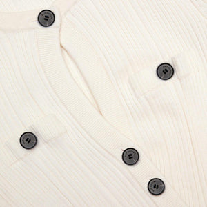 SP VIP PRICE Cream Asymmetric Knit Midi Dress