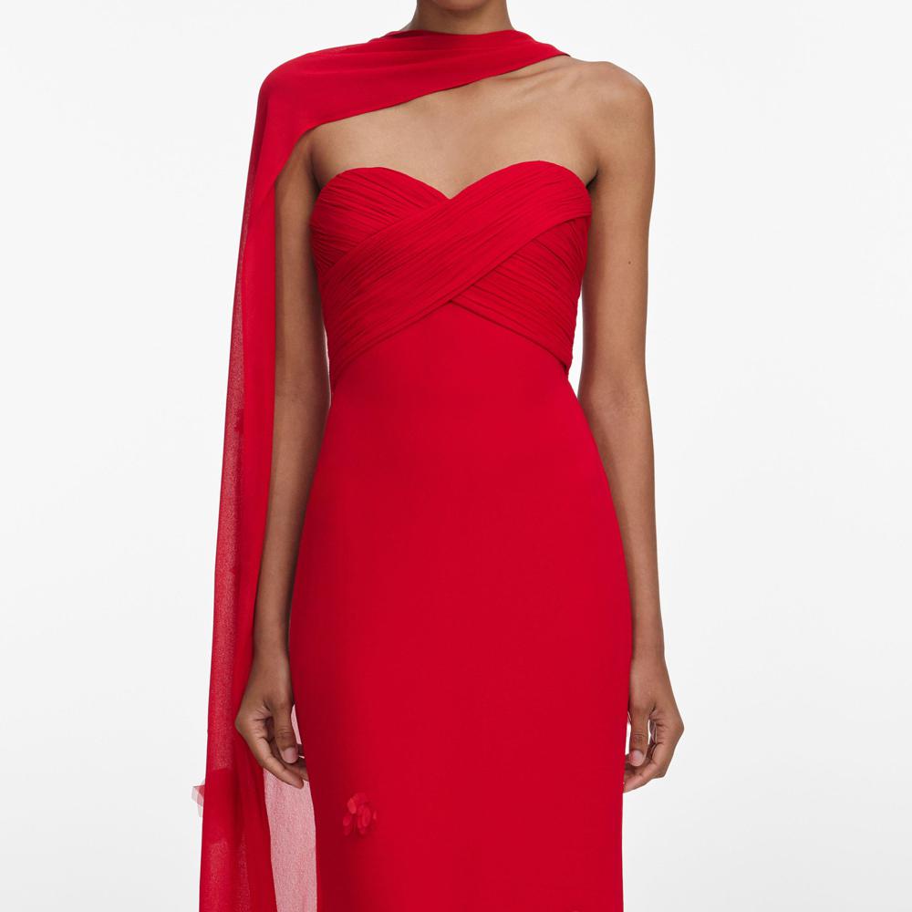 SP VIP PRICE Red Georgette Flower Maxi Dress