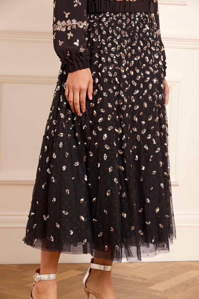 Needle & Thread CYBER SALE Autumn Leaves Ballerina Skirt - black