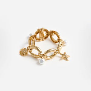 SP VIP PRICE Gold Pearl Shell Charm Bracelet