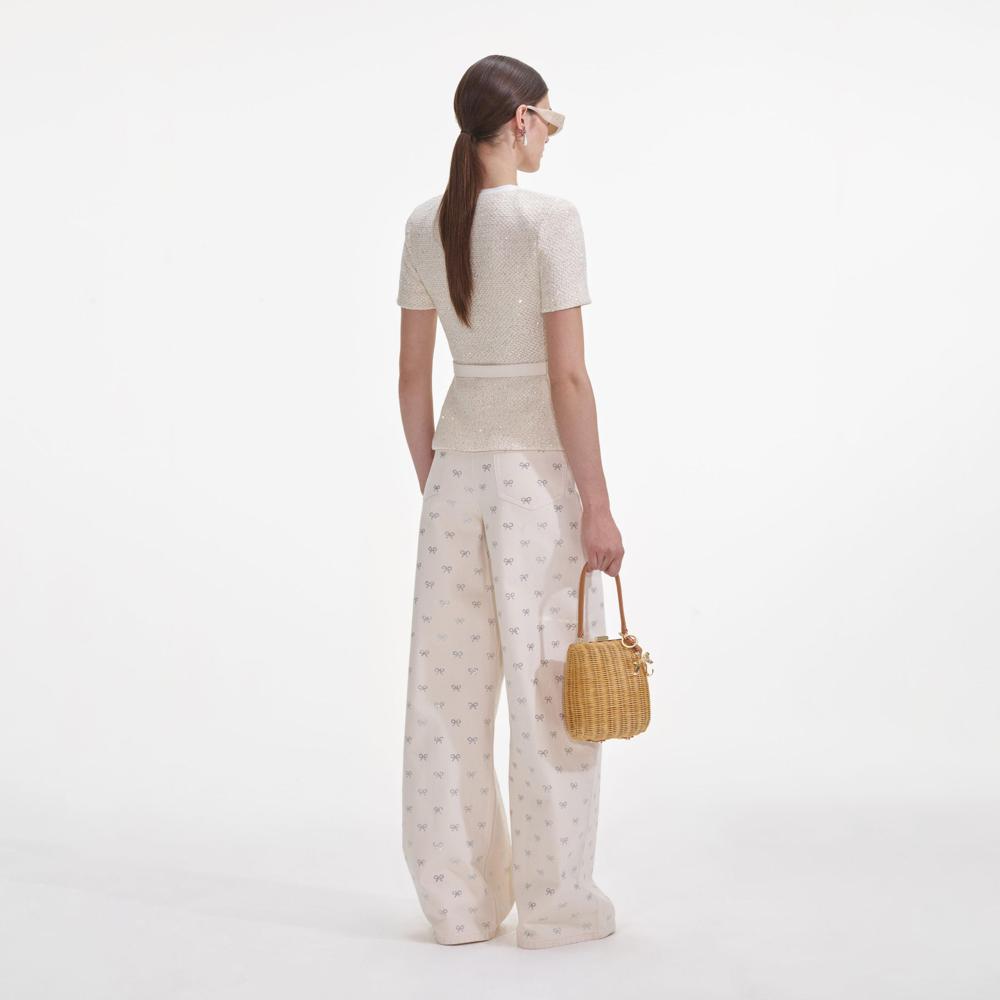 SP VIP PRICE Cream Sequin Knit Top
