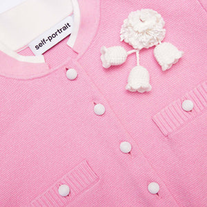 SP VIP PRICE Pink Crochet Flower Knit Top