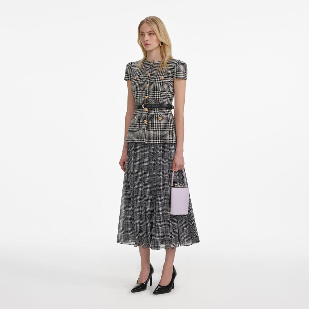 SP VIP PRICE Houndstooth Tailored Midi Dress