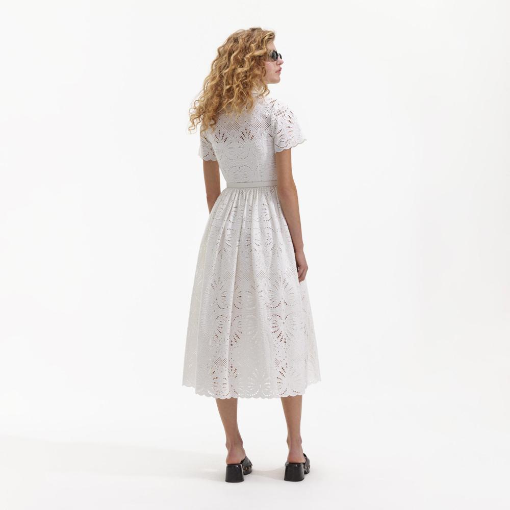 SELF PORTRAIT BLACK FRIDAY SALE White Cotton Embroidery Midi Dress