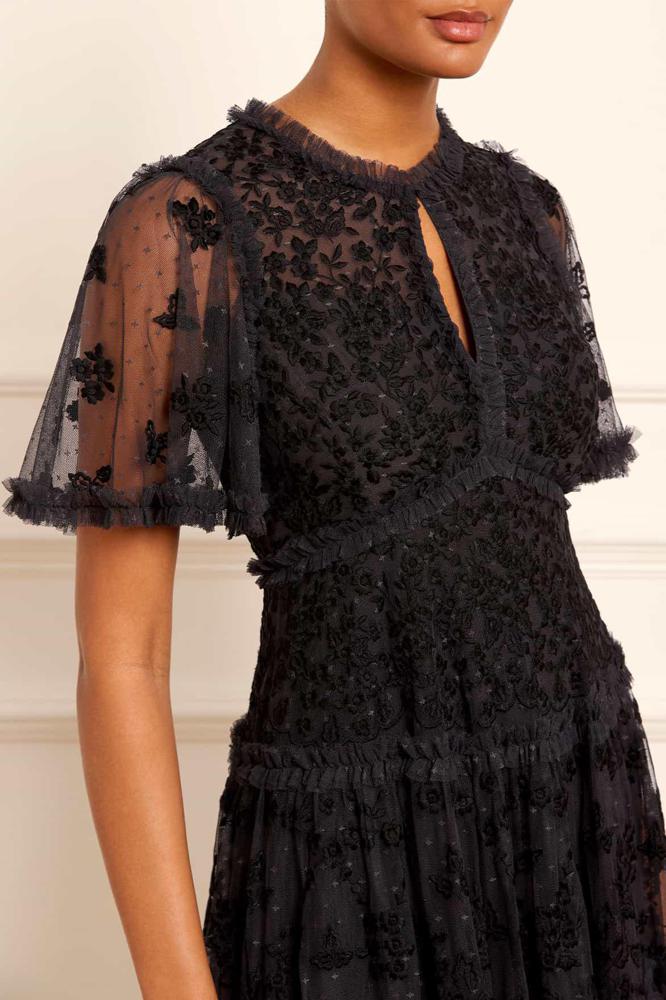 Needle & Thread CYBER SALE Autumn Lace Ankle Gown - black