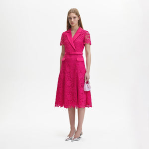 SELF PORTRAIT BLACK FRIDAY SALE Magenta Lace Midi Dress