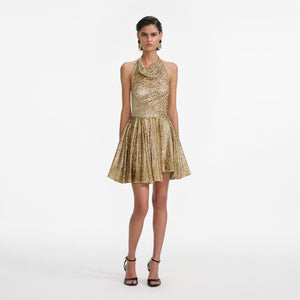 SP VIP PRICE Gold Fil Coupe Mini Dress